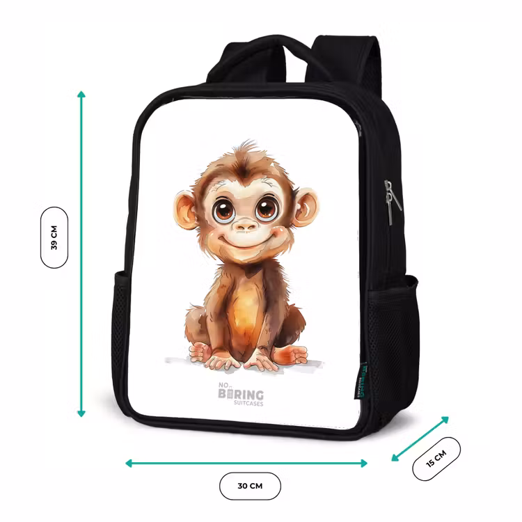Sac à dos enfant - Noir - Bébé singe — 8