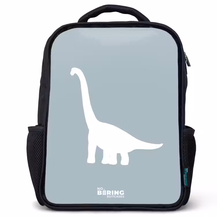 Sac à dos enfant - Noir - Bleu avec dino Brachiosaurus — 1