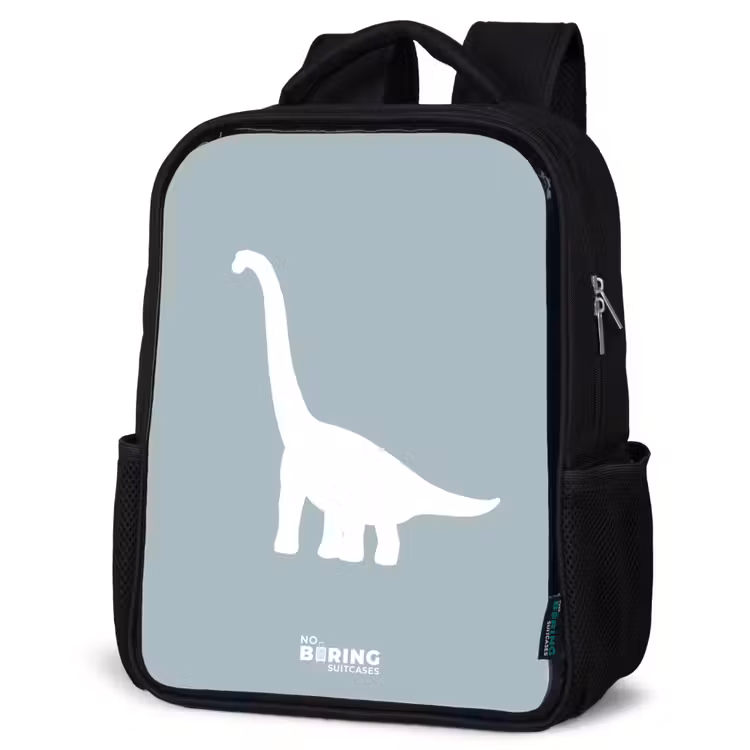 Sac à dos enfant - Noir - Bleu avec dino Brachiosaurus — 6