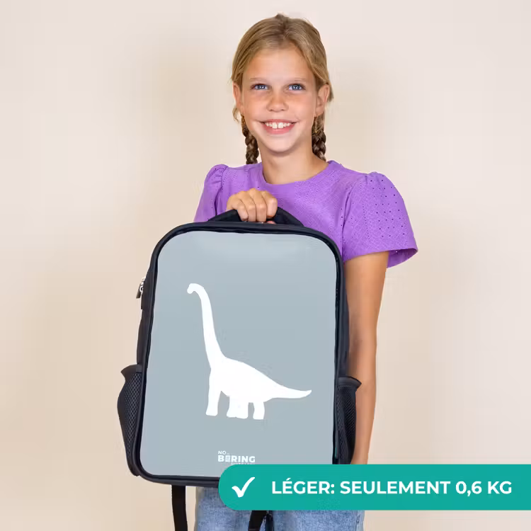 Sac à dos enfant - Noir - Bleu avec dino Brachiosaurus — 9