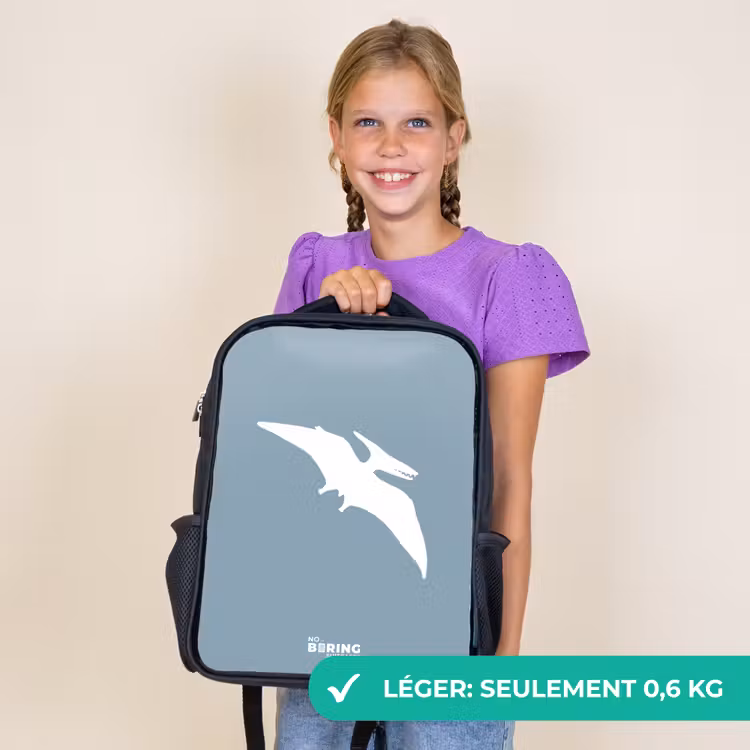 Sac à dos enfant - Noir - Bleu avec dino Pteranodon — 9