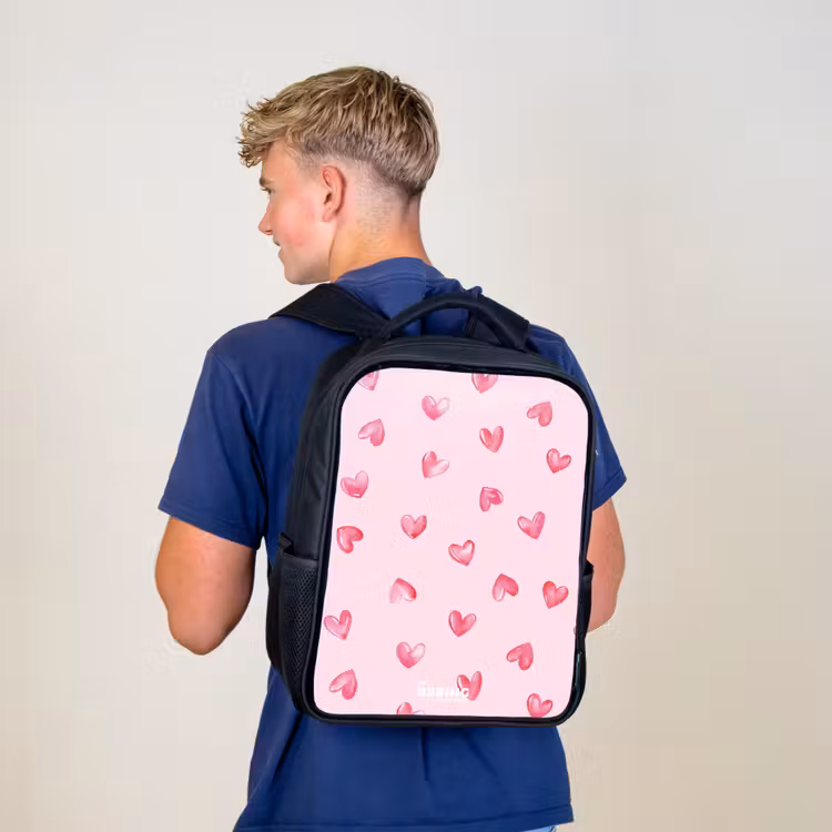 Sac à dos enfant - Noir - Coeurs roses — 5