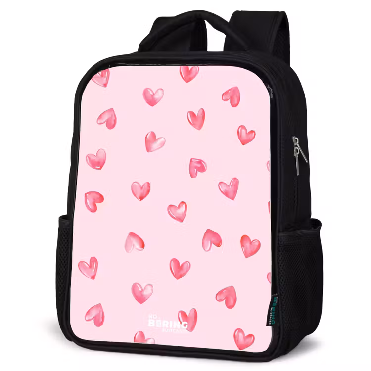 Sac à dos enfant - Noir - Coeurs roses — 6