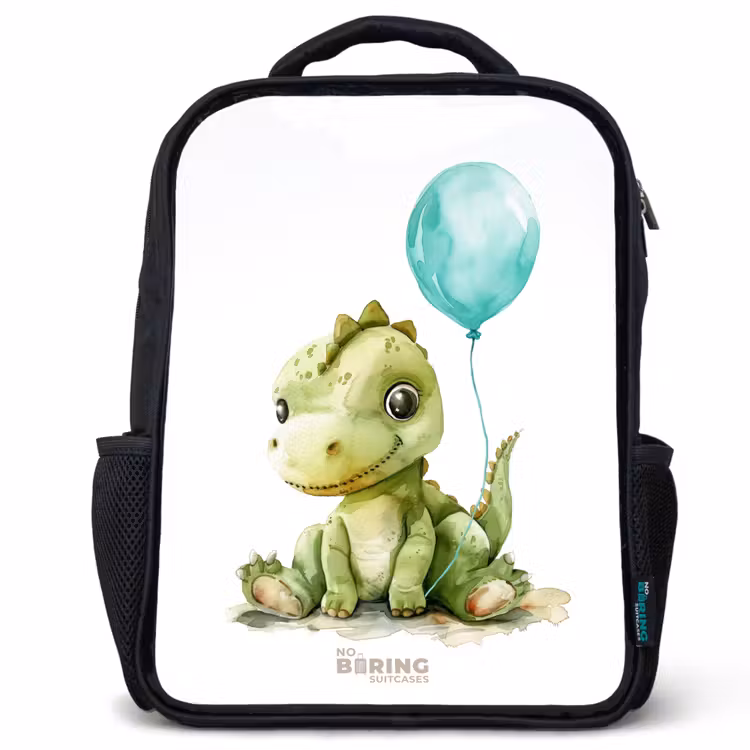 Sac à dos enfant - Noir - Dino avec ballon bleu — 1