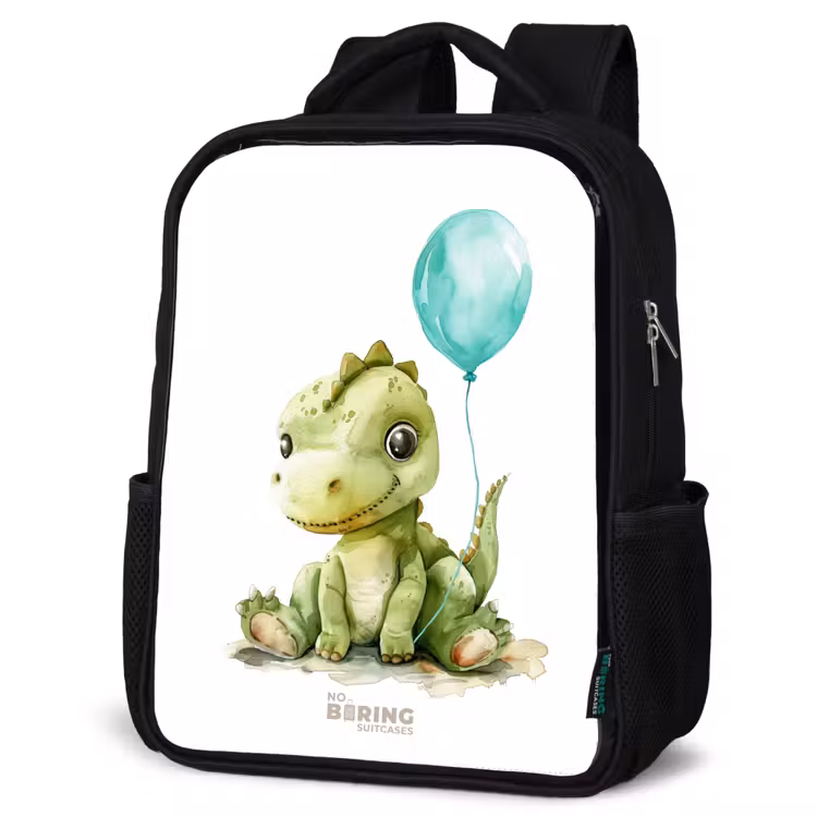 Sac à dos enfant - Noir - Dino avec ballon bleu — 6