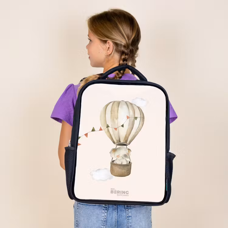 Sac à dos enfant - Noir - Éléphant en montgolfière — 4