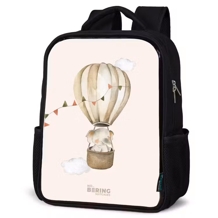 Sac à dos enfant - Noir - Éléphant en montgolfière — 6