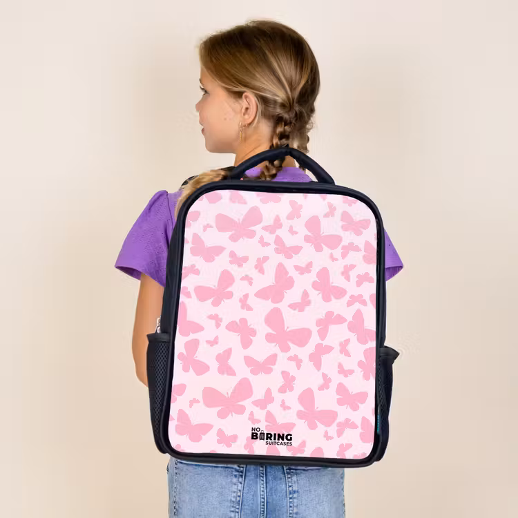 Sac à dos enfant - Noir - Papillons roses — 4