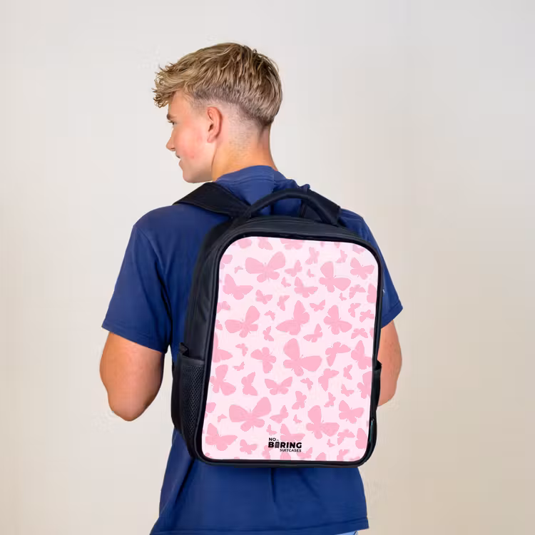 Sac à dos enfant - Noir - Papillons roses — 5