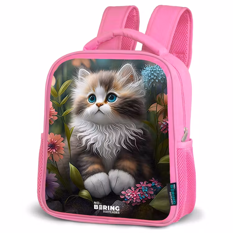 Enfant sac à dos - Rose - Chaton parmi les fleurs — 4