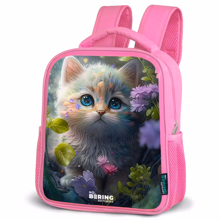 Enfant sac à dos - Rose - Chaton se cachant derrière des fleurs — 4