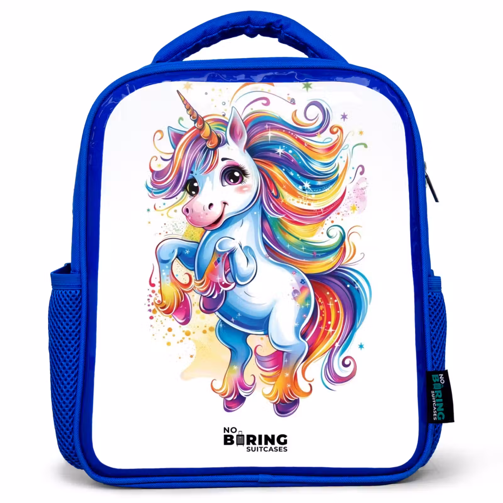 Sac à dos enfant - Bleu - Licorne à la crinière arc-en-ciel — 1