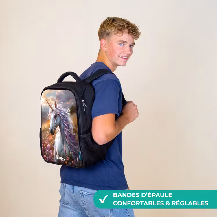 Sac à dos enfant - Noir - Corne perlée pastel — 11