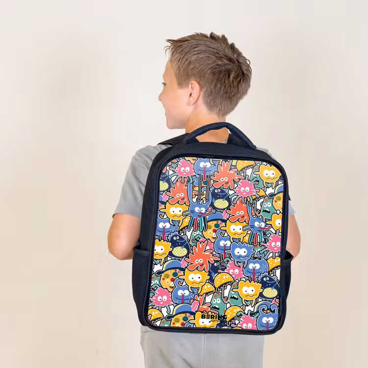 Sac à dos enfant - Noir - Des insectes aux grands yeux — 2