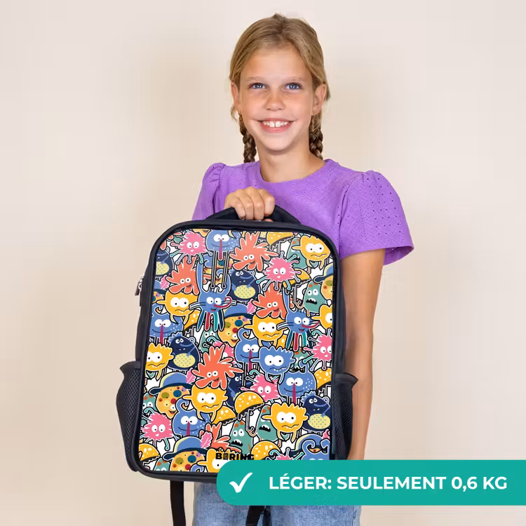 Sac à dos enfant - Noir - Des insectes aux grands yeux — 9