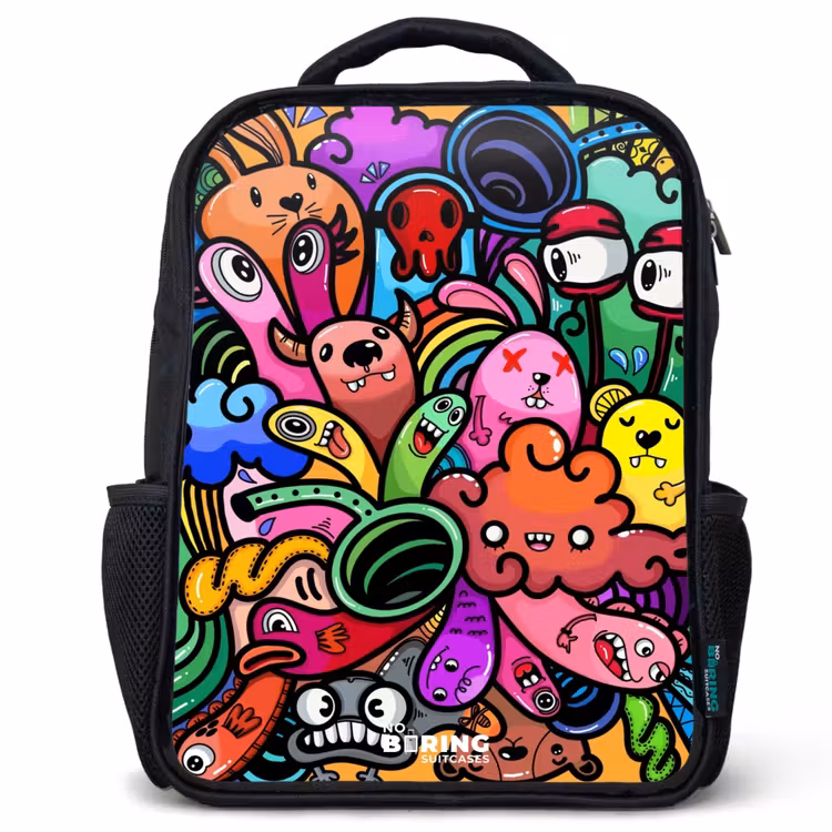 Sac à dos enfant - Noir - Joyeux chaos monstre — 1