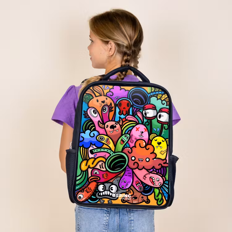 Sac à dos enfant - Noir - Joyeux chaos monstre — 4