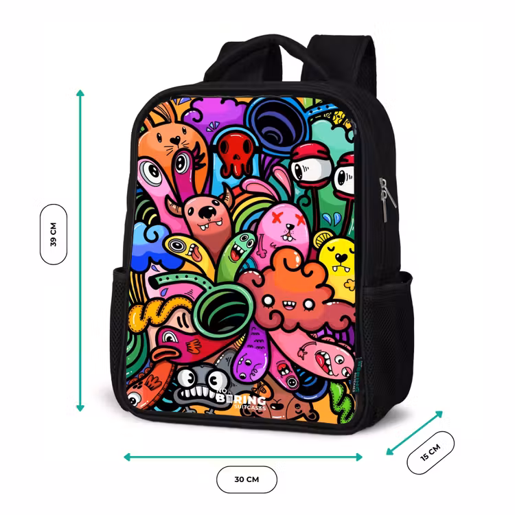 Sac à dos enfant - Noir - Joyeux chaos monstre — 8