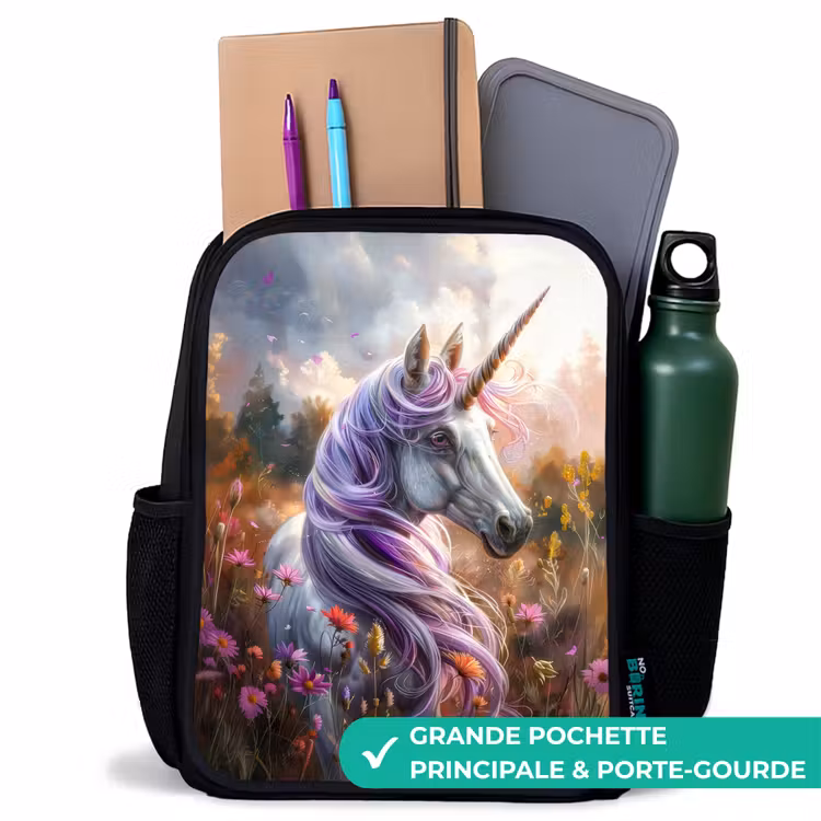Sac à dos enfant - Noir - Lavande corne de printemps — 10