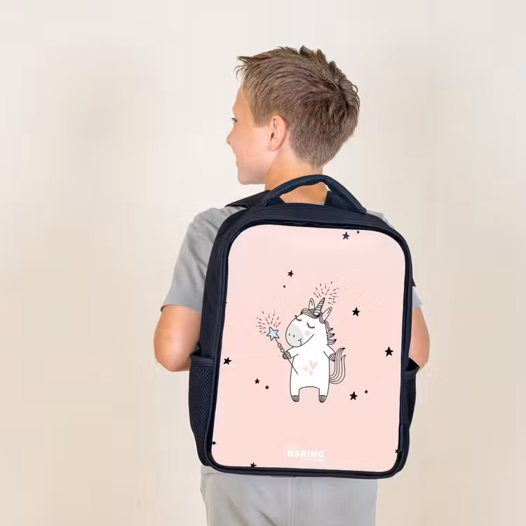 Sac à dos enfant - Noir - Licorne signée avec baguette magique — 2