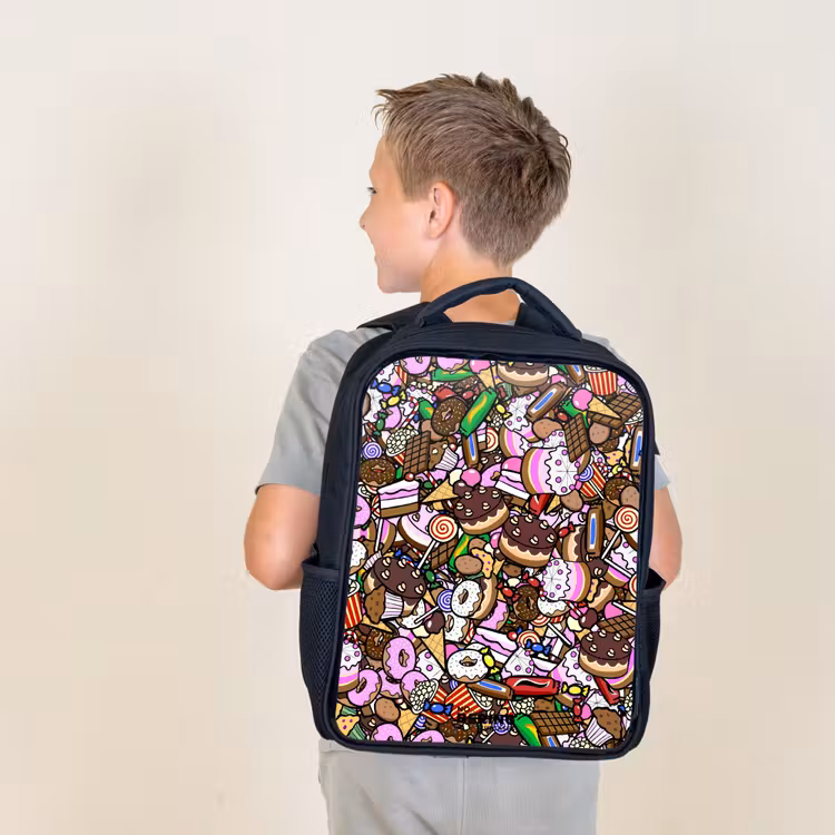 Sac à dos enfant - Noir - Modèle débordant de friandises — 2
