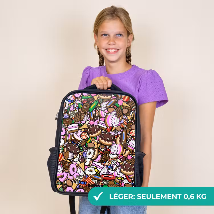 Sac à dos enfant - Noir - Modèle débordant de friandises — 9