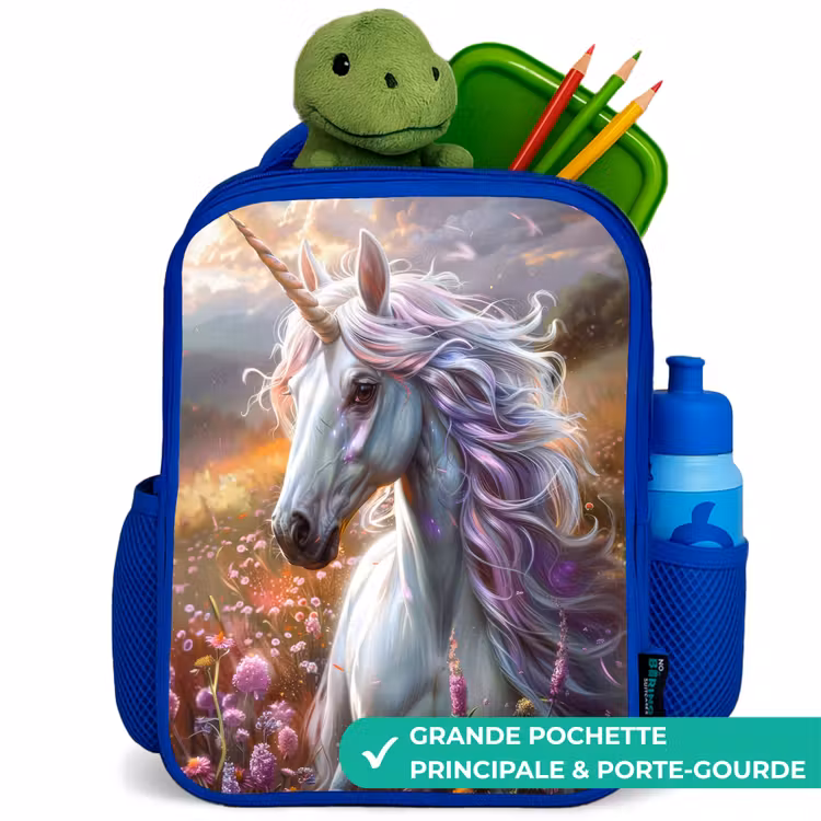 Sac à dos enfant - Bleu - Corne perlée pastel — 5