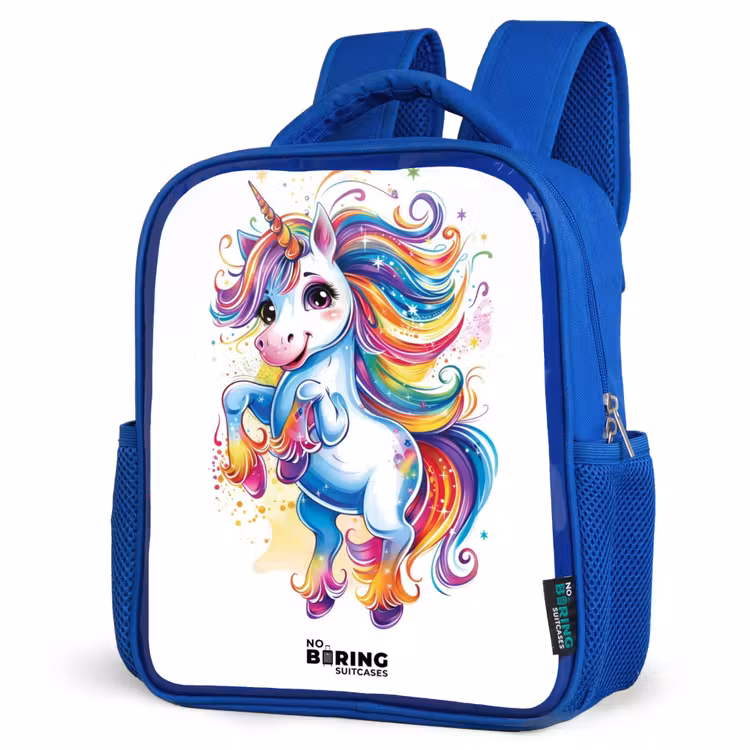 Sac à dos enfant - Bleu - Licorne à la crinière arc-en-ciel — 7