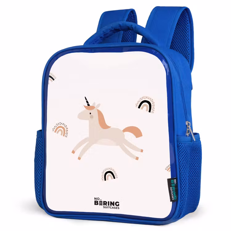 Sac à dos enfant - Bleu - Licorne à la crinière orange — 7