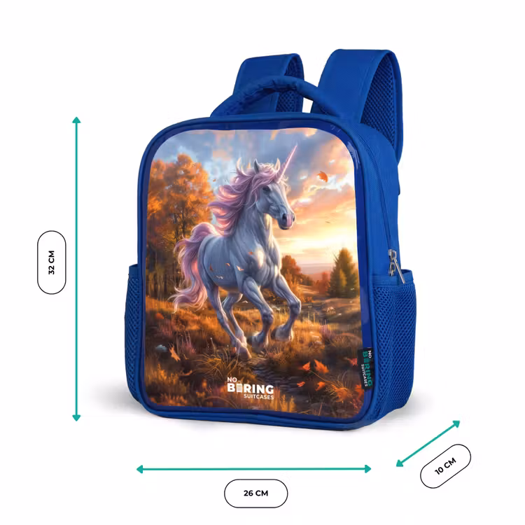 Sac à dos enfant - Bleu - Licorne galopante dans le monde de l'automne — 6