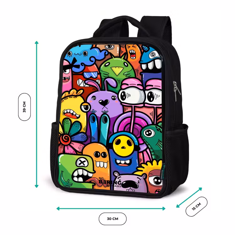 Sac à dos enfant - Noir - Des monstres colorés et amusants — 8