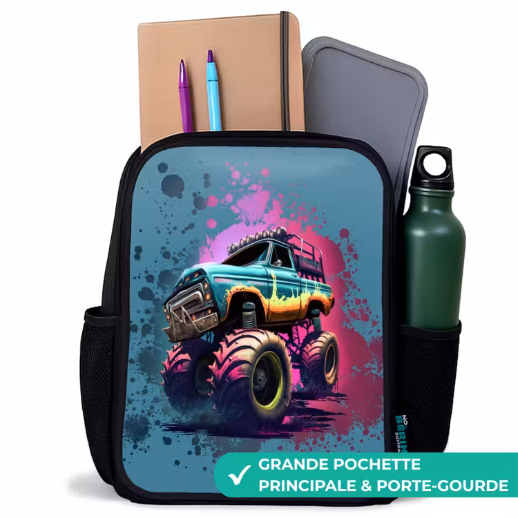 Sac à dos enfant - Noir - Roues de monstre — 10
