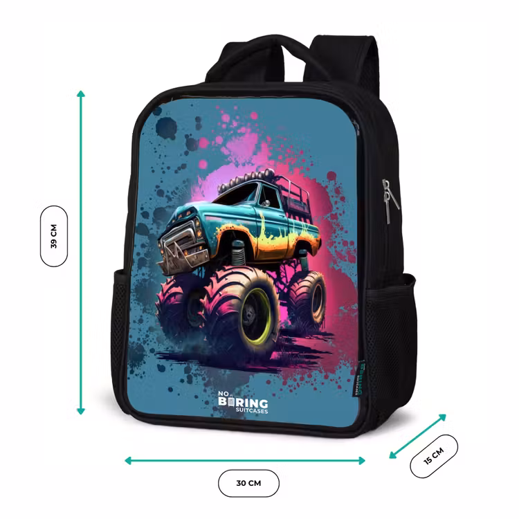 Sac à dos enfant - Noir - Roues de monstre — 8