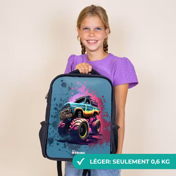 Sac à dos enfant - Noir - Roues de monstre — 9