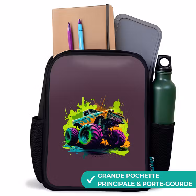 Sac à dos enfant - Noir - Roues néon — 10