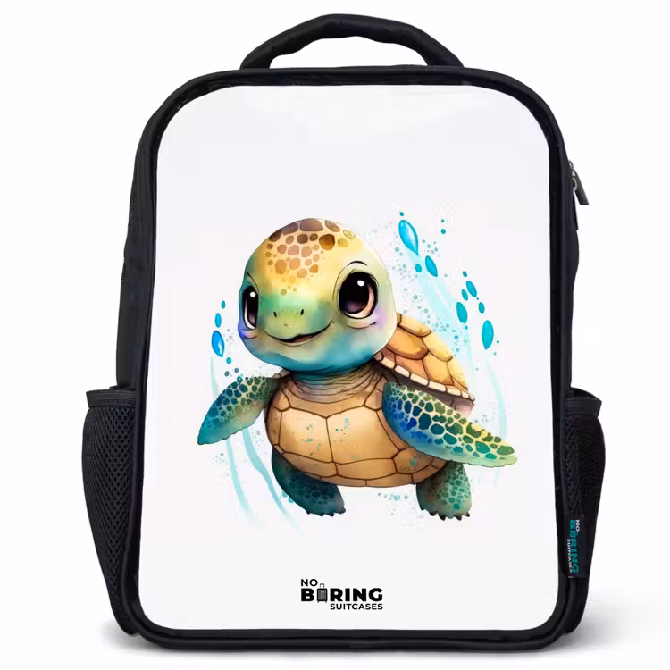 Sac à dos enfant - Noir - Tortue marine aux grands yeux — 1