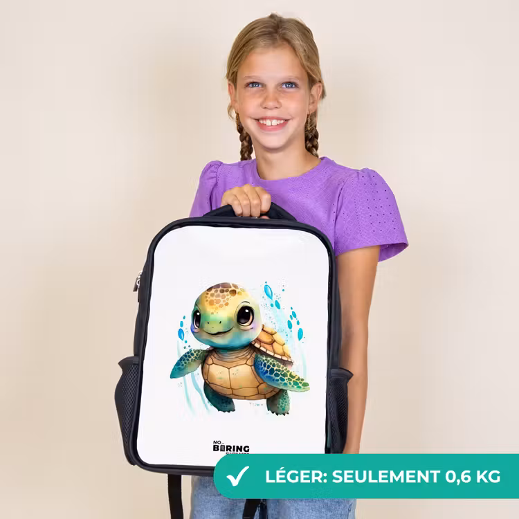 Sac à dos enfant - Noir - Tortue marine aux grands yeux — 9