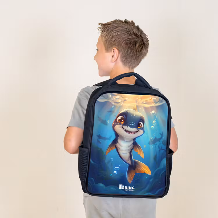 Sac à dos enfant - Requin avec le visage dans l'eau — 2