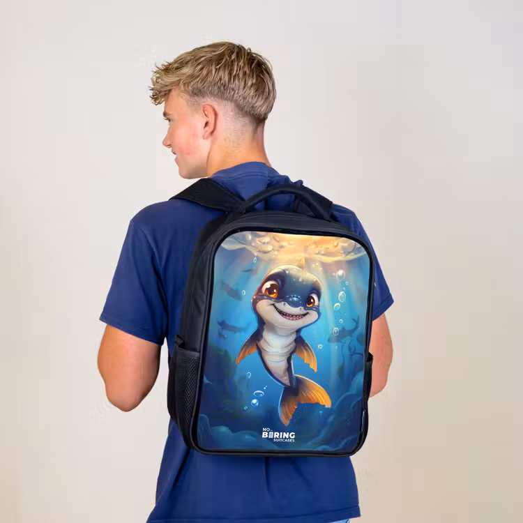 Sac à dos enfant - Requin avec le visage dans l'eau — 5