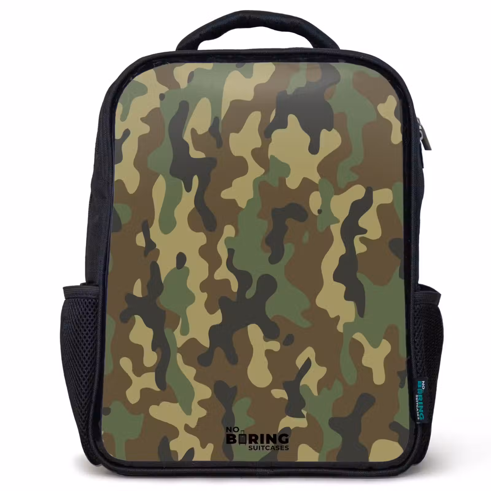 Sac à dos enfant - Noir - Camouflage vert avec couleur sable — 1