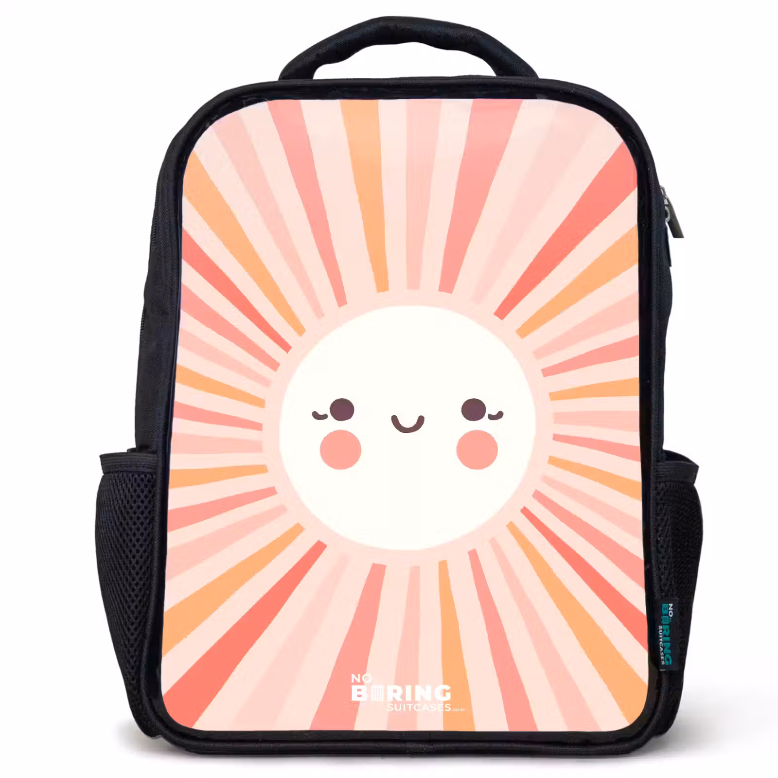 Sac à dos enfant - Noir - Soleil rond avec visage — 1