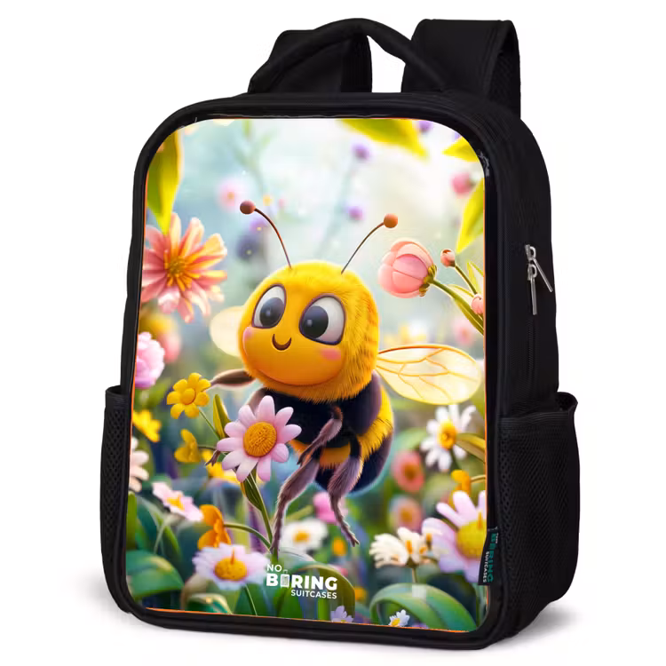 Sac à dos enfant - Noir - Abeille sur une fleur — 6