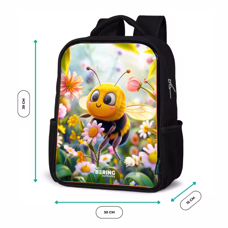Sac à dos enfant - Noir - Abeille sur une fleur — 8