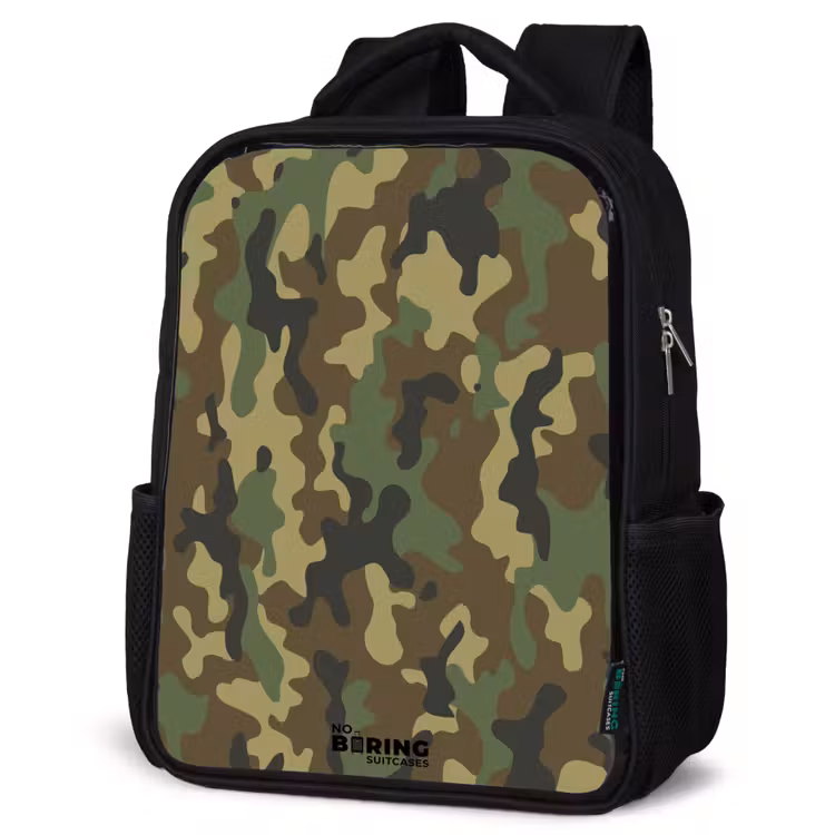 Sac à dos enfant - Noir - Camouflage vert avec couleur sable — 6