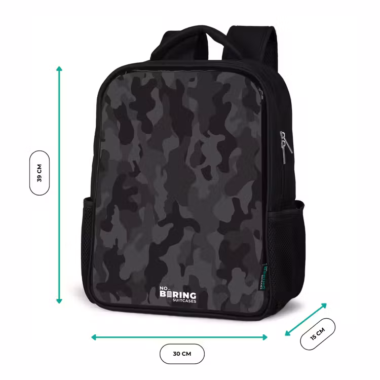 Sac à dos enfant - Noir - Imprimé camouflage vert — 8