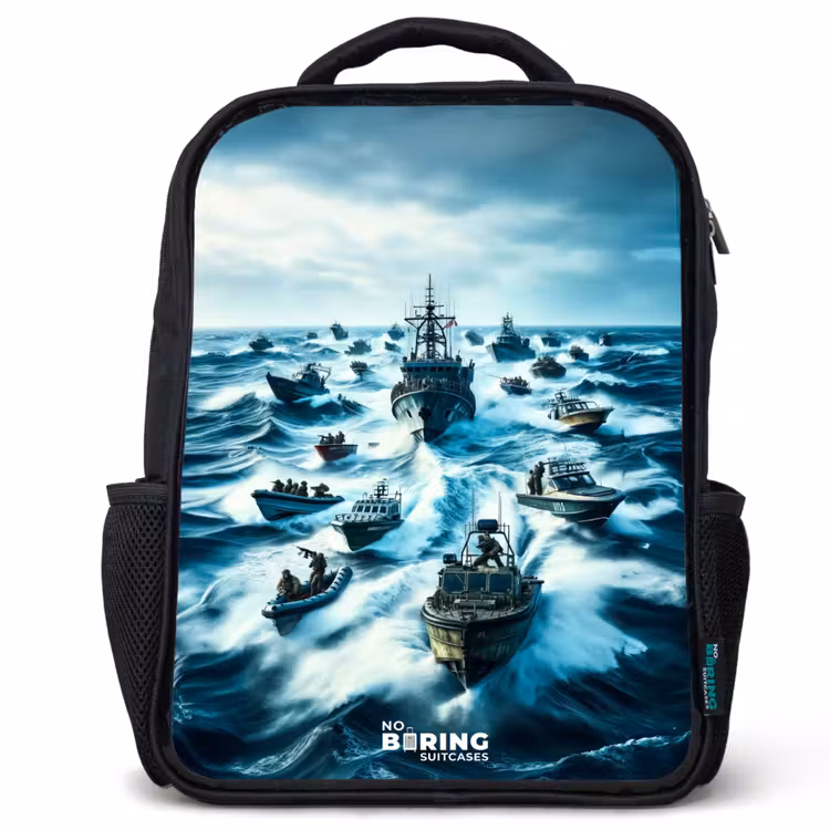 Sac à dos enfant - Noir - Navires en mer — 1