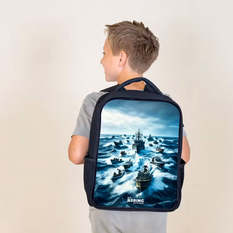 Sac à dos enfant - Noir - Navires en mer — 2