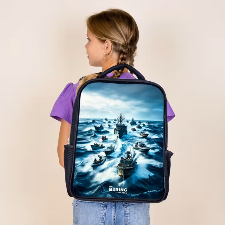 Sac à dos enfant - Noir - Navires en mer — 4