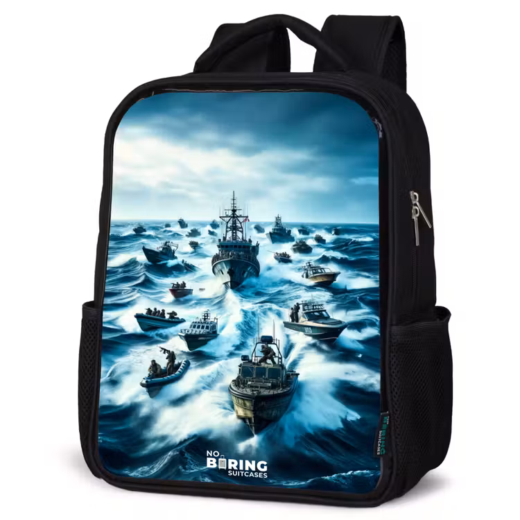 Sac à dos enfant - Noir - Navires en mer — 6