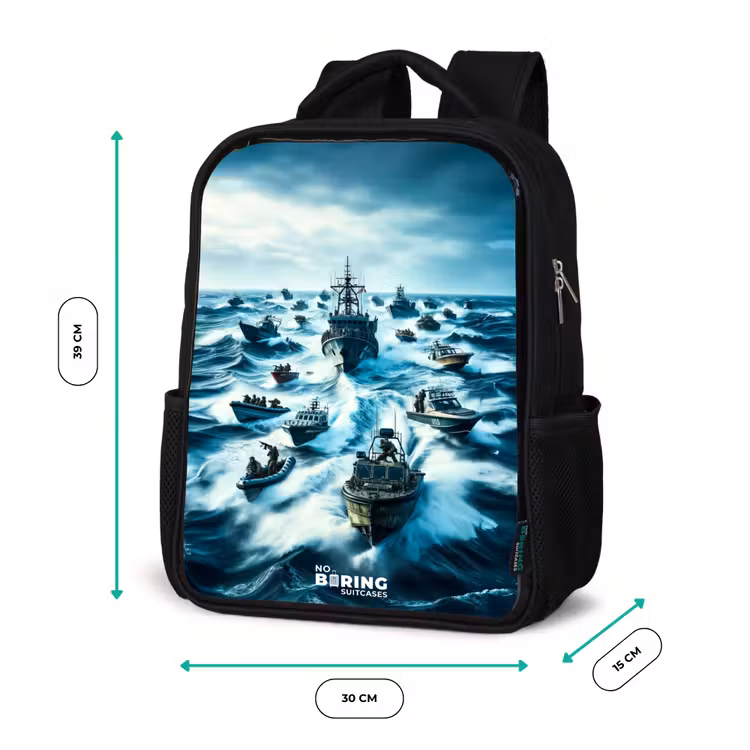 Sac à dos enfant - Noir - Navires en mer — 8